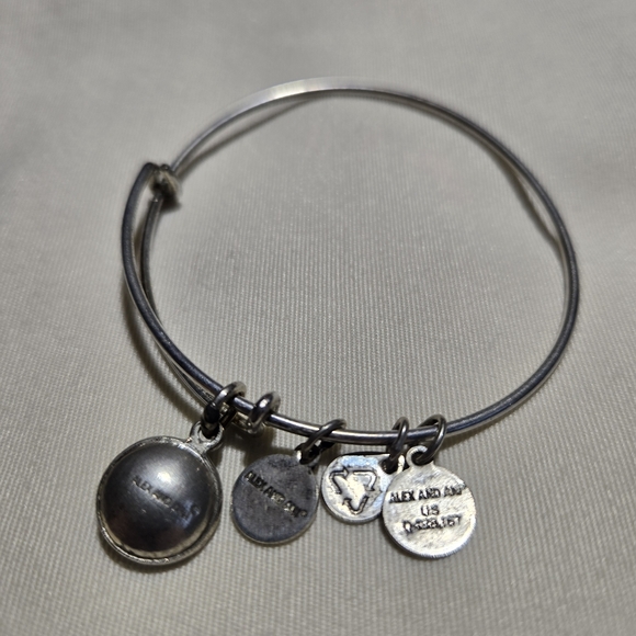 Alex and Ani Silver Bracelet with Blue September Birthstone Charm - Picture 2 of 2